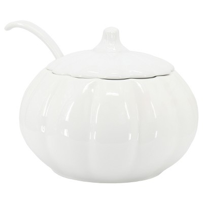 Made Of Porcelain Kitchen White Decoration Soup Pot, Ceramic Soup Tureen  With Soup Ladle Soup Bowl With Lid,for Hot Pot Soup 23.5.27 (Color : White