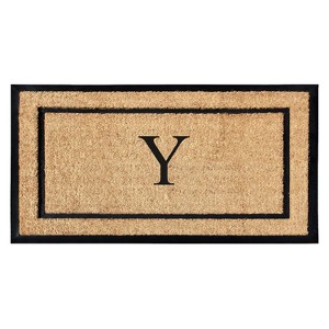 A1HC Natural Coir and Rubber Backing Monogrammed Door Mat, Anti-Shed Entry Doormat - 1 of 4