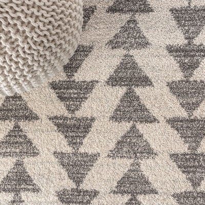 Cream and Gray Moroccan Geometric Indoor Area Rug