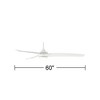 60" Casa Vieja Modern 3 Blade Indoor Ceiling Fan with Dimmable LED Light Remote Control Matte White for Living Kitchen House Bedroom Family Dining - 4 of 4
