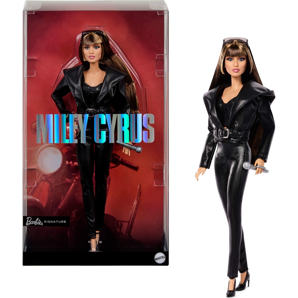 Barbie Signature Miley Cyrus Collectible Doll in Faux Leather 2-Piece Outfit with Heels