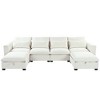 132" Linen U-Shaped Modular Sectional Sofa with Storage Ottomans - 4 of 4