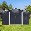 11x10 FT Large Metal Outdoor Tool Storage Shed,Storage House With Window And Galvanized Frame,Storage Shed For Garden Backyard-Coolbibila - 3 of 4