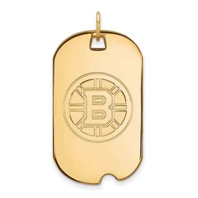 Black Bow Jewelry 14k Yellow Gold Boston Bruins NHL Large Pendant