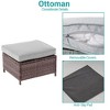 Sonkuki 2-Piece Ottomans with Solution-Dyed Fabric Cushion, All-Weather Wicker Ottomans, Ideal for Patio - 4 of 4