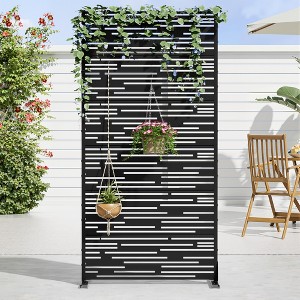 72" H×47"W Dovelina Brown Metal Planter Box with Trellis Privacy Screen for Patio - 1 of 4