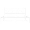 vidaXL White Steel Double Bed Frame with Headboard - Elegant Metal Slats Design (59.1"x78.7") for Modern Bedroom - 4 of 4