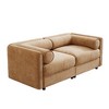 Stylish White Chenille 2-Seater Sofa with Storage Seat, Cylindrical Backrest and Armrests, Modern Fabric Loveseat Featuring Hidden Storage Space - 3 of 4
