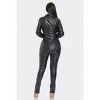Slickblue Women's PU Leather Zipper Pant Set with Detachable Blazer, Two-Way Wear, Beige or Black, Size S-L - 2 of 4