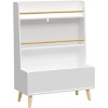 Kids Floor Standing Bookshelf and Toy Storage Organizer, Wooden Open Shelf Bookcase with Bottom Storage for Bedroom or Living Room, White - 4 of 4