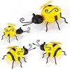 iNova "4Pcs 3D Bumble Bee Iron Hanging Wall Decor Set for Fence, Lawn, and Home Living Room Art Sculptures"Yellow - 2 of 4