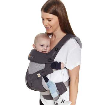 Ergobaby 360 Cool Air Breathable Mesh All Position Baby Carrier with Lumbar Support - Carbon Gray 12-45lb