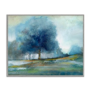 Stupell Industries Rural Blue Tree Abstract Painting Black Framed Giclee Art - 1 of 4