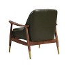 CAVINAS 29.2" Faux Leather Accent Chair with Solid Wood Frame and Brass-Tipped Legs, Arm Chair for Living Room, Bedroom - 3 of 4
