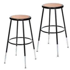 2pk 25"-33" Adjustable Heavy Duty Steel Barstool Black - Hampden Furnishings - 1 of 4