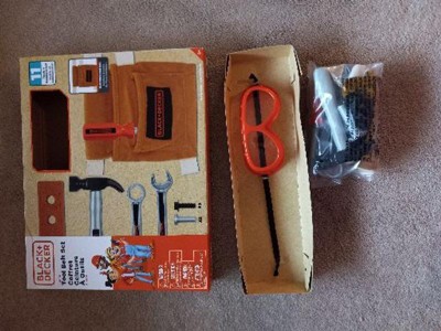 Lot of 13 Kids Pretend Black and Decker Tools and a Tool Belt
