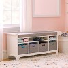 Martha Stewart Kids' Storage Bench: Children's Wooden Playroom Bookshelf Reading Nook and Toy Organizer with Fabric Bin - 4 of 4