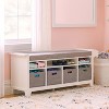 Martha Stewart Kids' Reading Bench - Children's Bedroom and Playroom Bookshelf and Toy Storage Organizer with Fabric Bins - image 4 of 4