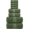 White Classic Luxury 100% Cotton 8 Piece Towel Set - 4x Washcloths, 2x Hand, and 2x Bath Towels - 2 of 4
