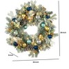 Red Co 30” Decorative Snow-Flocked Artificial Christmas Wreath Blue Ornaments LEDs - 3 of 4