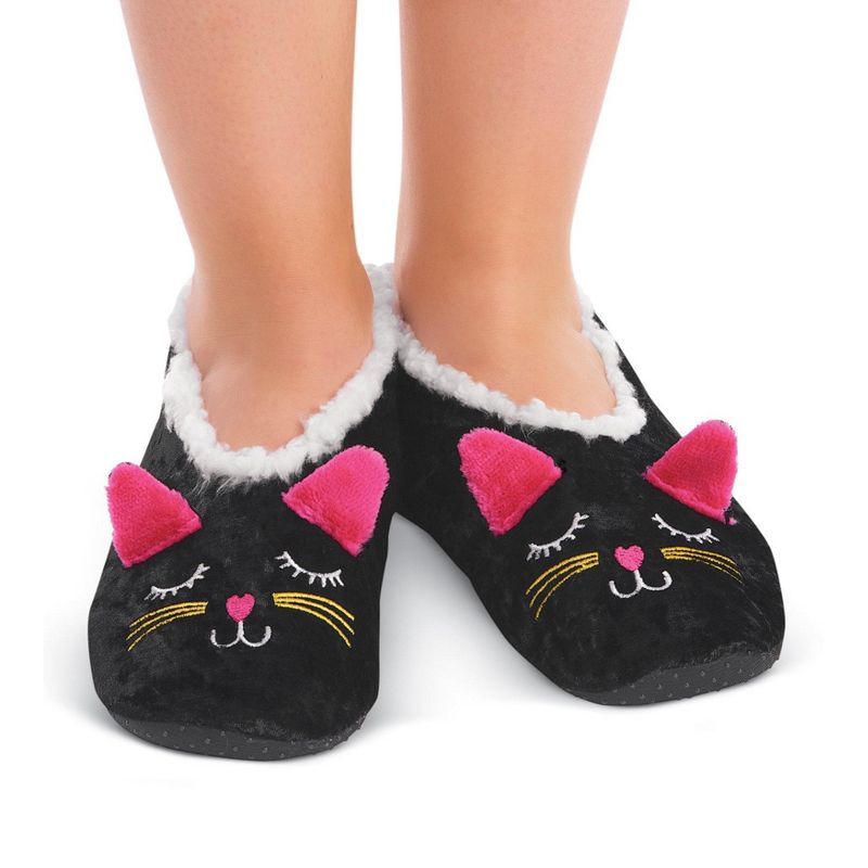 Collections Etc Plush Kitty Slippers, 3 of 5
