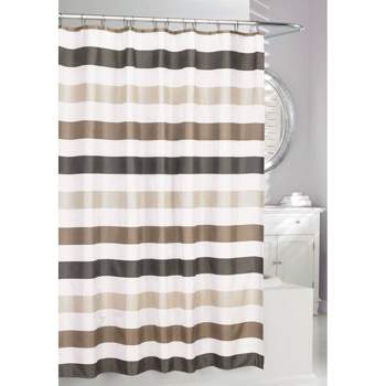Cabana Shower Curtain White/Brown - Moda at Home