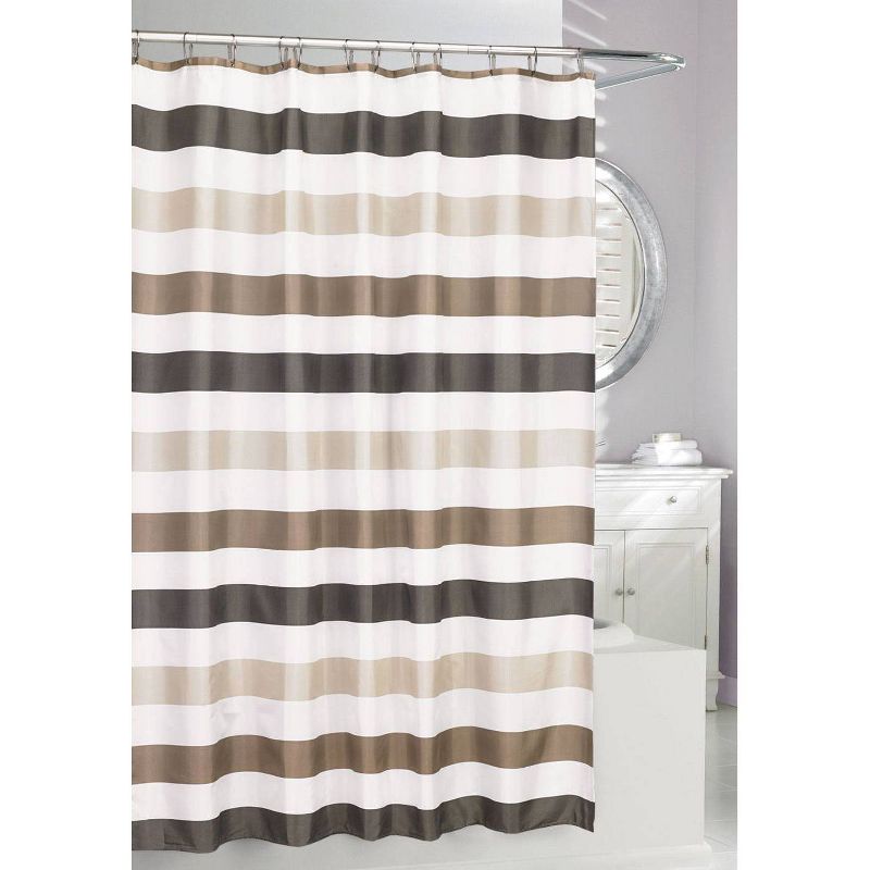 Cabana Shower Curtain White/Brown - Moda at Home, 1 of 6