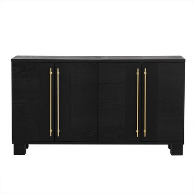 Sideboard Buffet Cabinet, Kitchen Buffet Storage Cabinet With Golden Handles, Adjustable Shelves