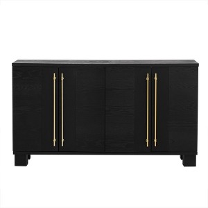 Sideboard Buffet Cabinet, Kitchen Buffet Storage Cabinet With Golden Handles, Adjustable Shelves - 1 of 4
