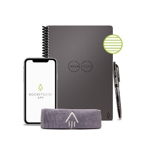 Core Smart Spiral Reusable Notebook Lined 36 Pages 6"x8.8" Executive Size Eco-friendly Notebook - Rocketbook - 1 of 4