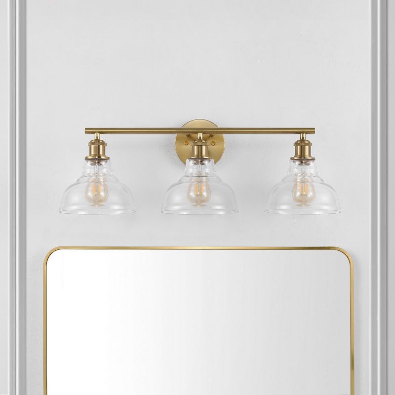 Calyna 3 Light Gold Iron/Glass Wall Sconce  - Safavieh, 2 of 7