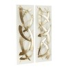 Set of 2 Metal Abstract Dimensional Wall Decors with Wood Backing Gold - Olivia & May - 2 of 4