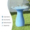 LuxenHome 20" Elegant Tall Ceramic Bird Bath for Outside with Leaf Pattern, Sky Blue - 3 of 4
