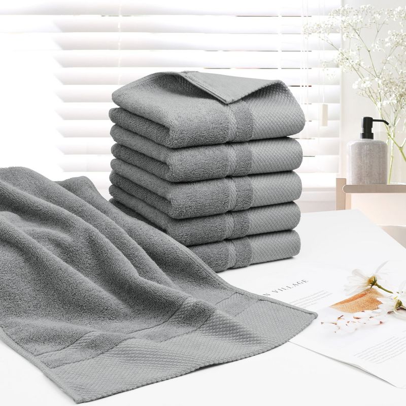 PiccoCasa Hand Towel Set Soft 100% Combed Cotton 600 GSM Luxury Towels Highly Absorbent for Bathroom Kitchen Shower Towel, 2 of 5