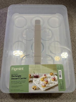 Plastic Rectangle Cupcake Carrier Clear/White/Gray - Figmint™