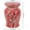 Cherry Blossom 17.75" Ceramic Garden Stool - JONATHAN Y - 3 of 4