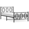 vidaXL Metal Single Bed Frame - Black Steel with Headboard/Footboard, Metal Slats, Bedroom Furniture, 39.4"x78.7" Compatibility - 3 of 4