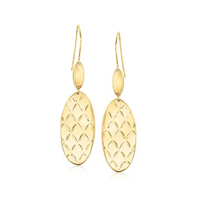 Ross-Simons Italian 18kt Yellow Gold Oval Drop Earrings