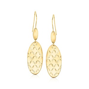 Ross-Simons Italian 18kt Yellow Gold Oval Drop Earrings - 1 of 2
