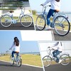 Infurnic Bicycles, 7 Speed Cruiser Bikes, Ladies Bicycle with Leather Saddle and Comfortable Grips, Blue, 45.7"*22.05"*66.5" - 3 of 4