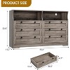 Dresser for Bedroom with 6 Drawers, Modern Wooden Bedroom Dressers with Power Outlet and Led Lights, 55 Inch Wide TV Dresser for Home Office - 2 of 4