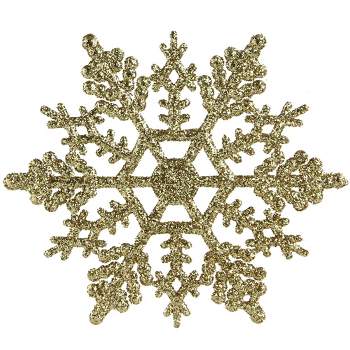 Northlight 24ct Glamour Glitter Snowflake Christmas Ornament Set 4" - Gold