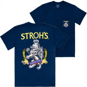 Mens Stroh's Since 1775 Navy Front and Back Print T-Shirt - 1 of 4