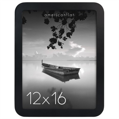 Americanflat Curved Corner Photo Frame With Shatter-Resistant Glass - Black