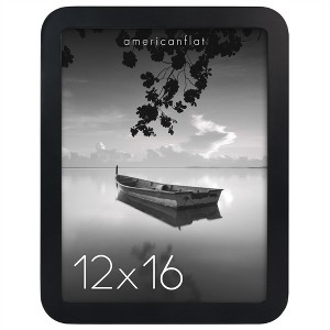 Americanflat Curved Corner Photo Frame With Shatter-Resistant Glass - Black - 1 of 4