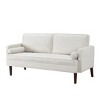 DOMETOUR 65 Inch Modern Loveseat with 2 Bolster Pillows, Minimalist Sofa Beige Couch for Living Room Bedroom - 3 of 4