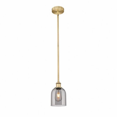 Bella - 1 Light Stem Hung Mini Pendant In Industrial Style-9 Inches Tall and 5.5 Inches Wide