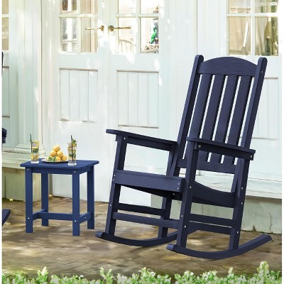 Arceso Outdoor Rocking Chairs Set, 1 Chairs & 1 Table HDPS Poly Rocking Chair, All Weather Resistant, Heavy Duty Rocker Chair For Patio, Lawn, Garden