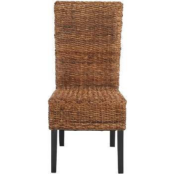 Kiska 18''H Rattan Side Chair (Set of 2) - Dark Brown - Safavieh.