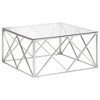 vidaXL Coffee Table Silver, Clear Stainless Steel, Tempered Glass - 2 of 2
